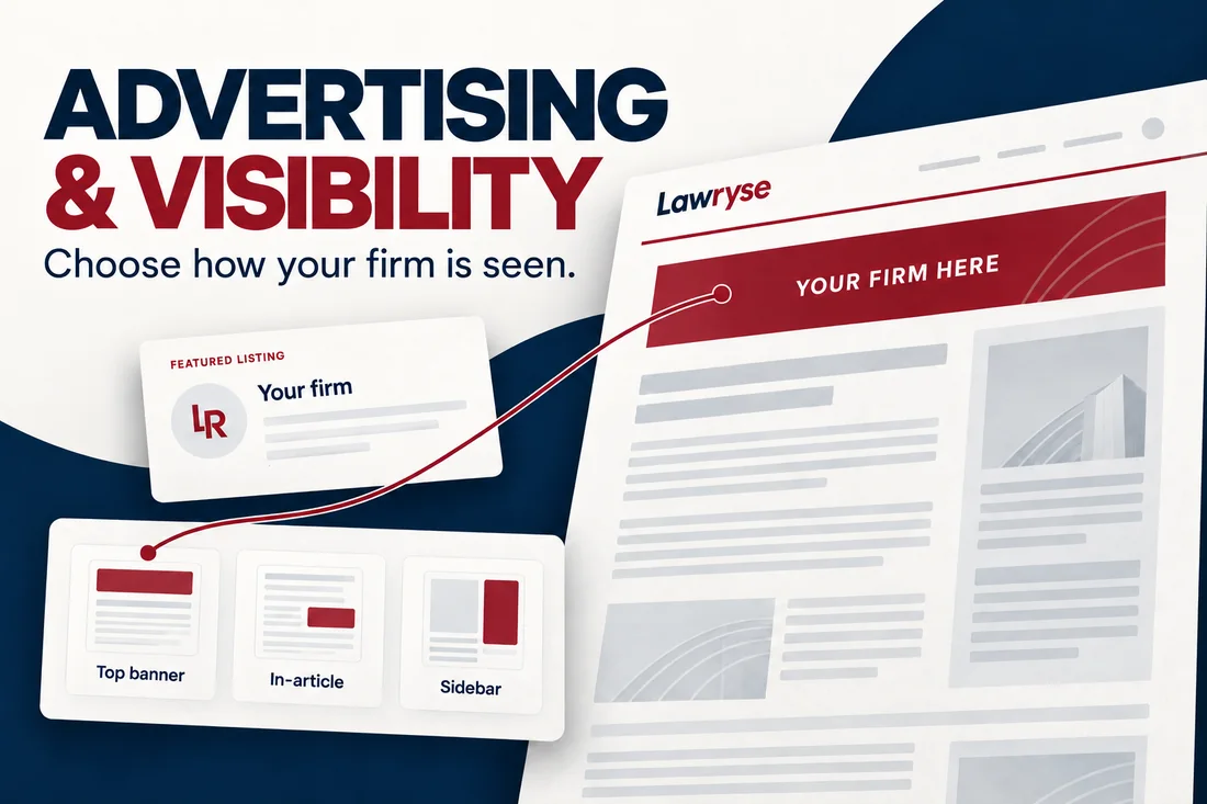 An attorney reviewing a featured listing and advertising placements